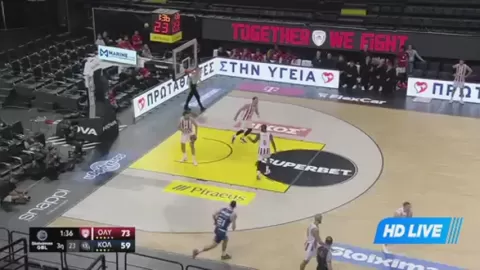 Poster siaran Olympiacos Piraeus B.C. VS Kolossos Rhodes H Hotels Collection B.C.