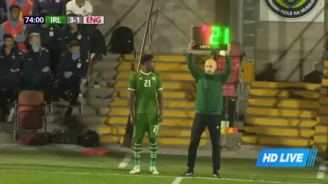 Poster siaran Ireland U21 VS England U21